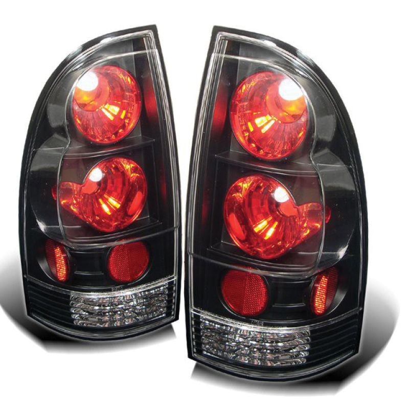 Spyder 5007896 Euro Style Tail Lights, Pair, Black For 05-2015 Toyota Tacoma