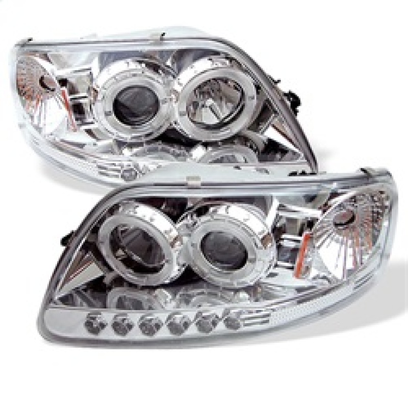 Spyder 5010278 Halo LED Projector Headlights, 1 pc., Amber Reflector, Chrome