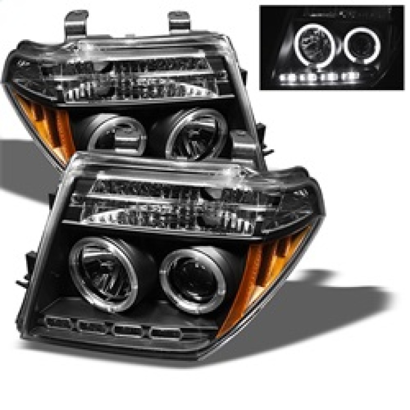 Spyder 5011527 Halo LED Projector Headlight Black For 05-08 Frontier 2pc