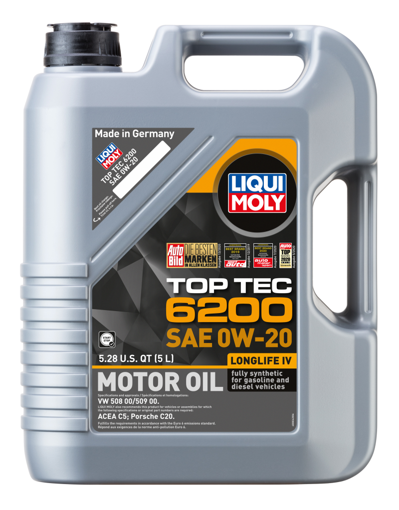 LIQUI MOLY 5L Top Tec 6200 Motor Oil 0W20 - 20238
