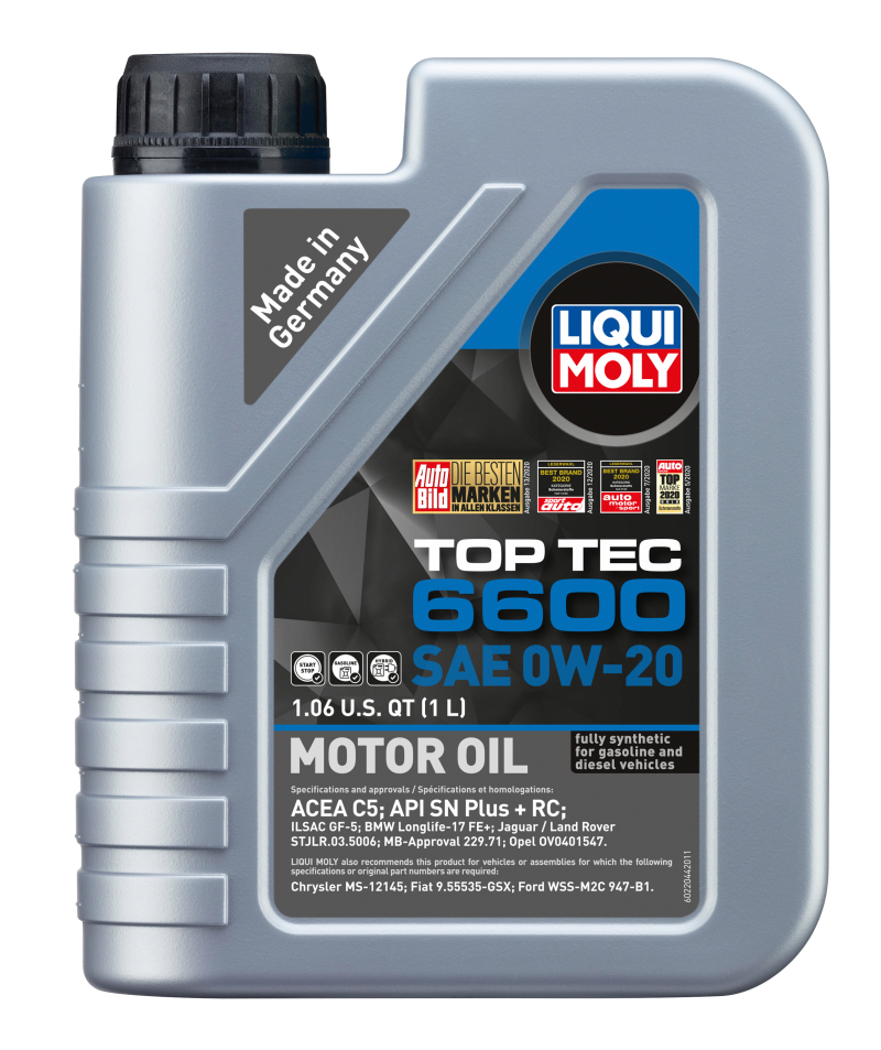 LIQUI MOLY 1L Top Tec 6600 Motor Oil 0W20 - 22044
