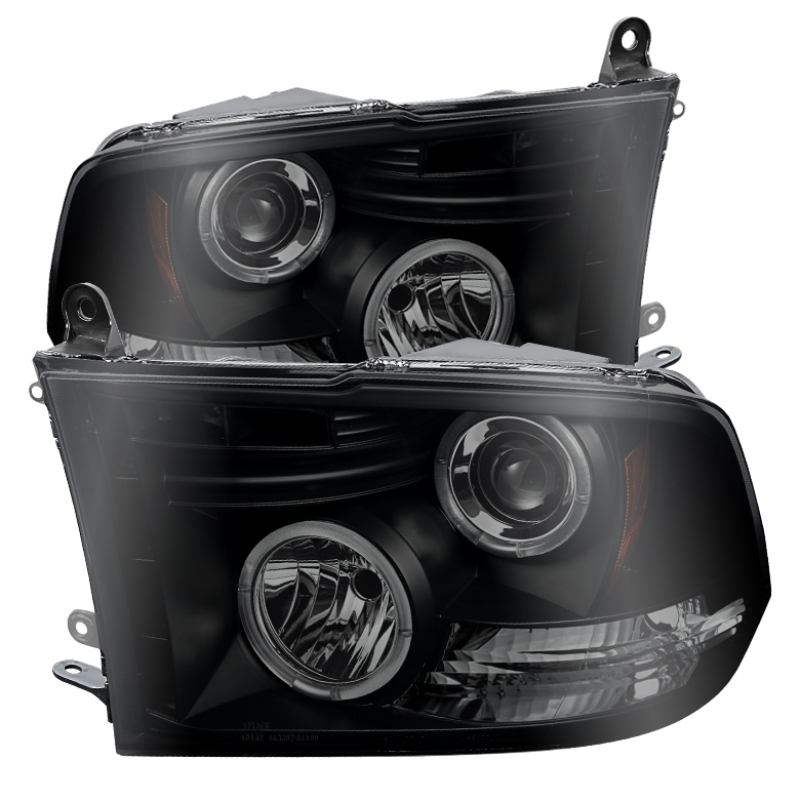 Spyder 5078407 Halo LED Projector Headlights, Halogen Model,Black Smoke