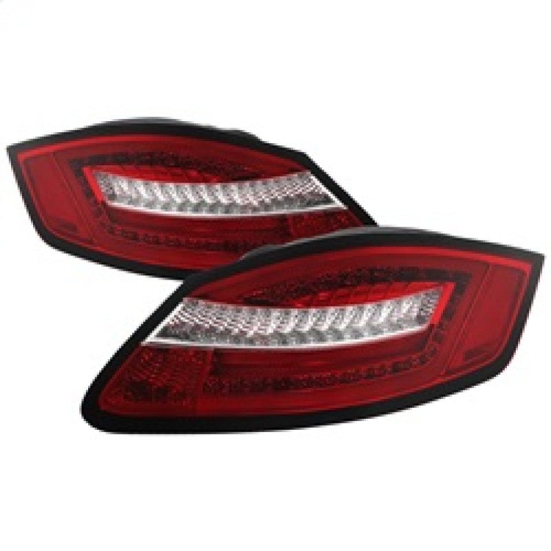 Spyder 5083173 LED Tail Lights; Pair; Clear Red For 06-08 Porsche Cayman