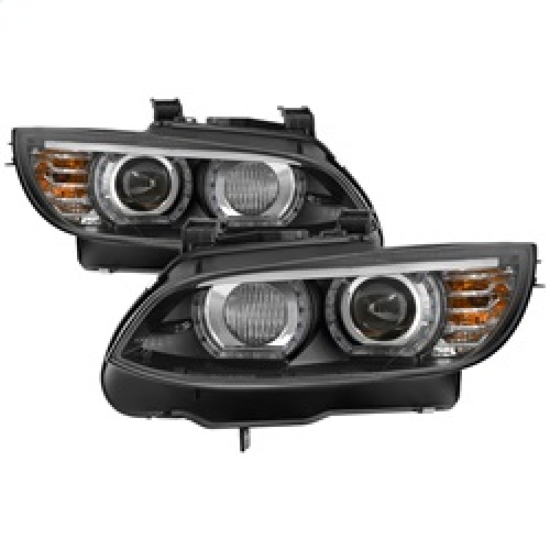 Spyder 5085184 DRL LED Projector Headlights; Black For 09-10 BMW 335i xDrive
