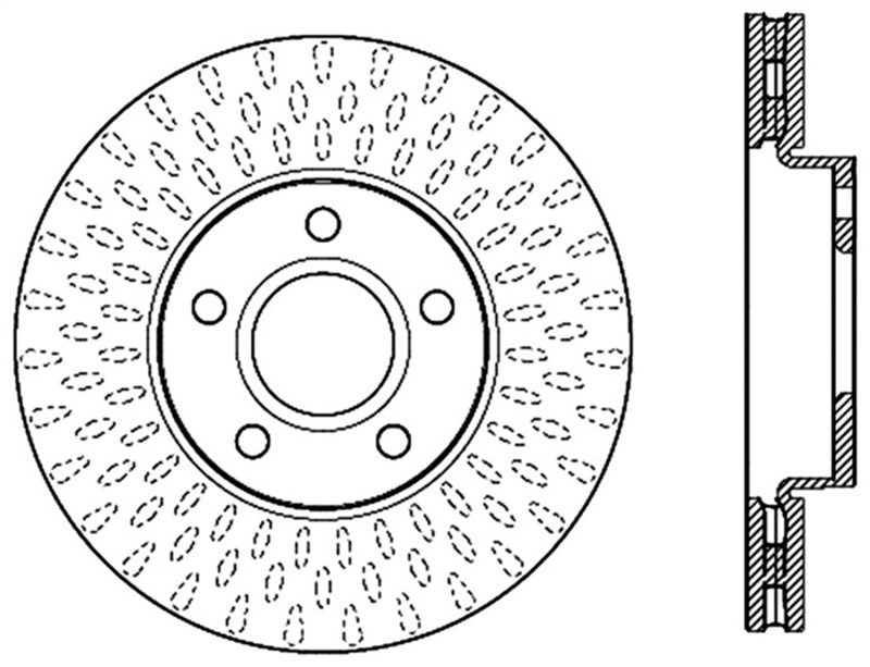 Centric 126.61100SL Sport Slotted Brake Rotor; Front Left