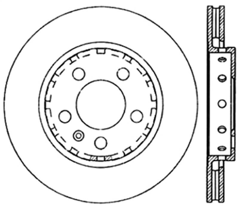 StopTech 127.33069R Sport Drilled & Slotted Brake Rotor Rear Right