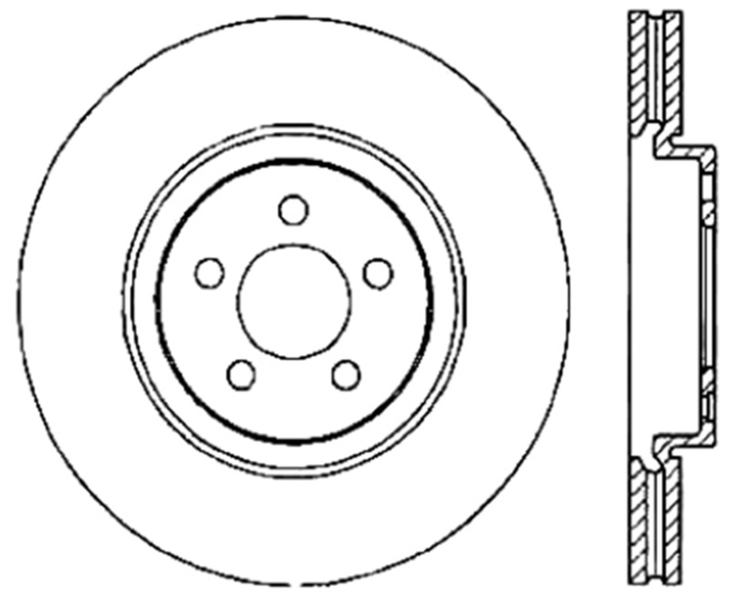 StopTech 127.39038R Sport Drilled & Slotted Brake Rotor For 19 Lincoln MKC