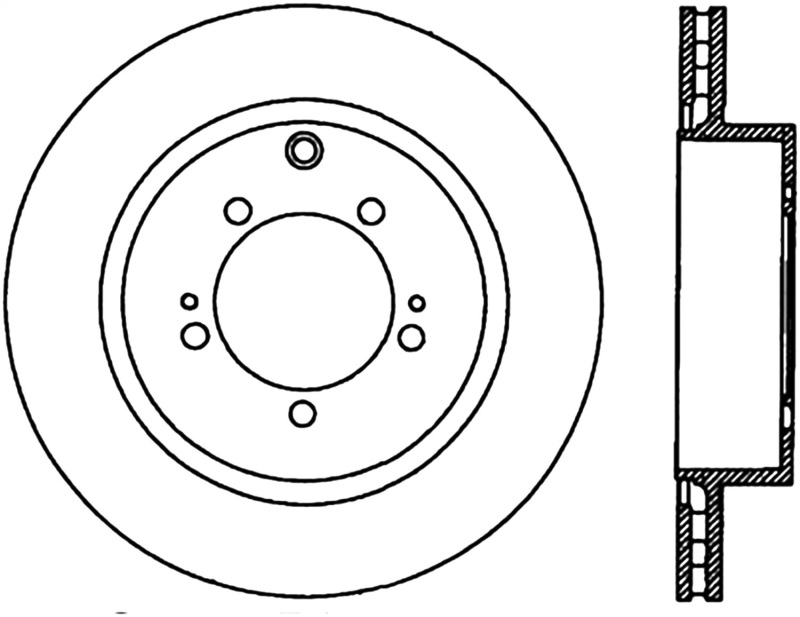 Centric 127.46065L Sport Drilled & Slotted Brake Rotor; Rear Left