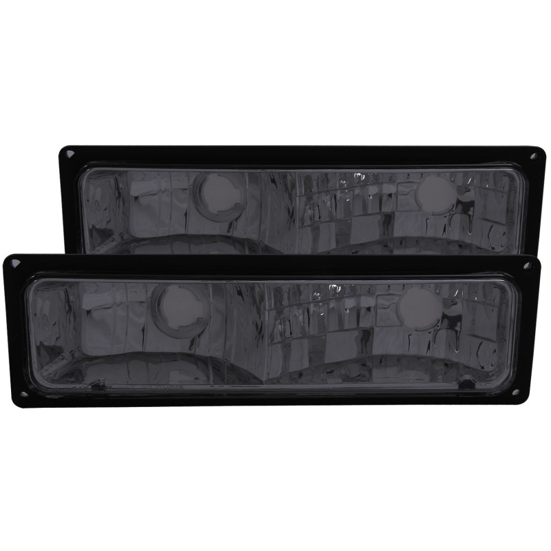 Anzo 511034 Parking Light Assembly Euro Smoke Lens Black Housing Pair