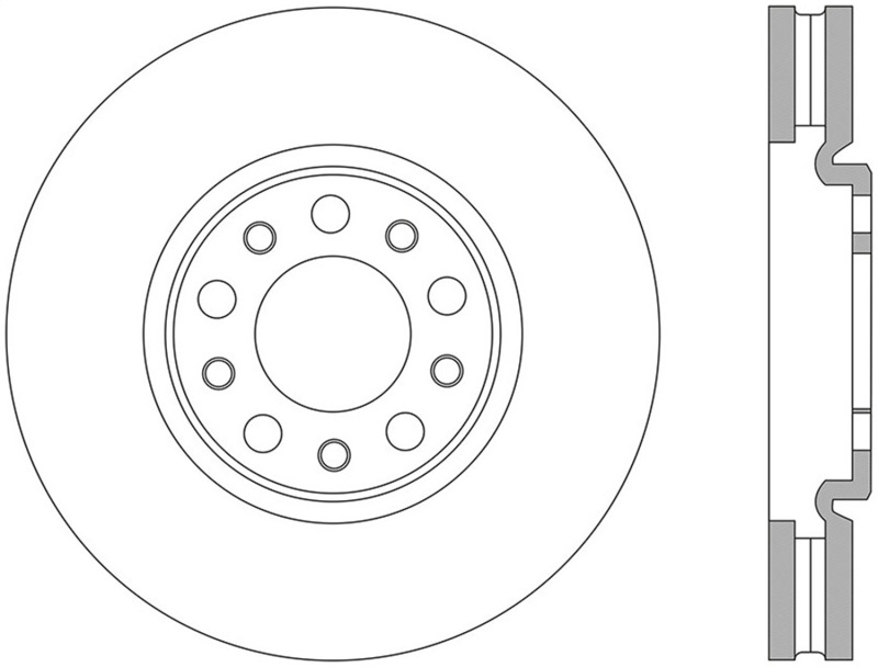 Centric 127.63080L Sport Drilled & Slotted Brake Rotor; Front Left