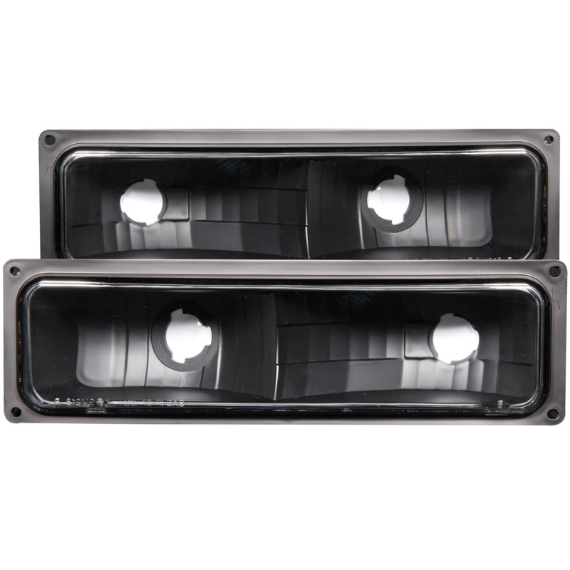 Anzo 511053 Parking Light Assembly Euro Clear Lens Black Housing Pair