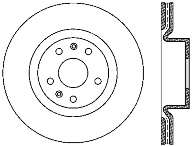 Centric 128.51036L Sport Cross Drilled Brake Rotor; Front Left