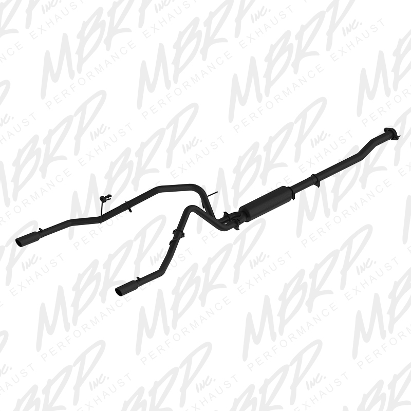 MBRP S5240BLK Exhaust System Cat-Back Steel Split Rear Exit Aluminized/Black Tip
