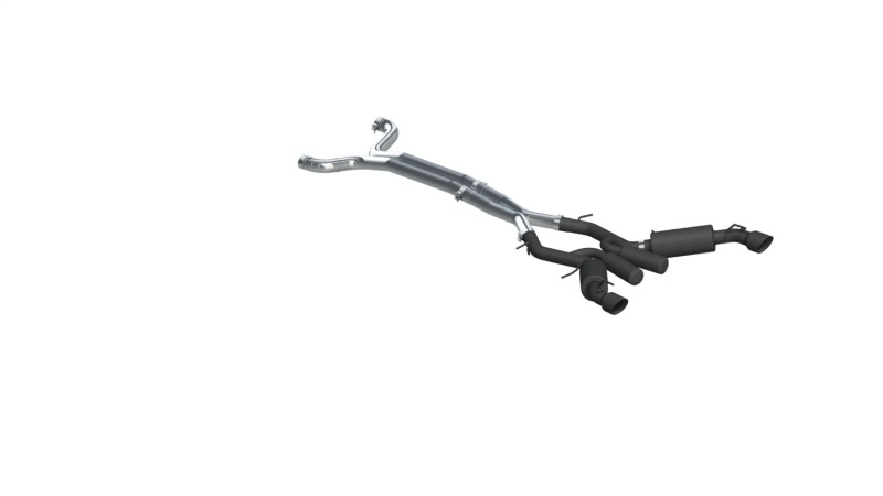 MBRP S7035BLK Exhaust System Cat-Back Steel Split Rear Exit Aluminized/Black Tip