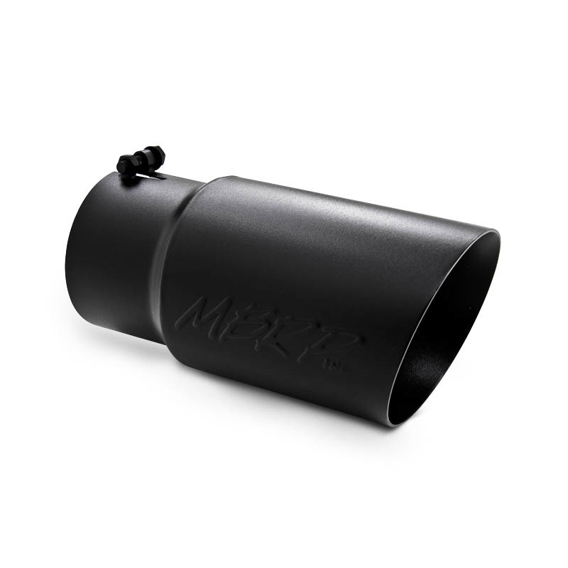 MBRP T5074BLK Tip 6" O.D. Dual Wall Angled 5" inlet 12" length-Black Coated