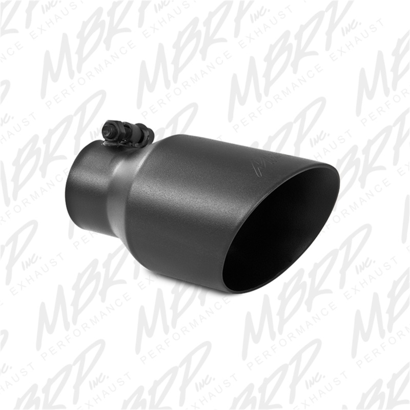 MBRP T5123BLK Exhaust Tip 4"OD Dual Wall Angled 2.5"inlet 8"length Black