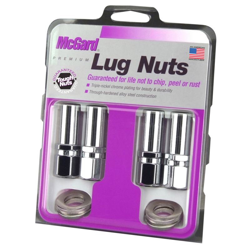 McGard Hex Lug Nut (Drag Racing X-Long Shank) 7/16-20 / 13/16 Hex / 2.475in. Length (4-Pk) - Chrome - 63001