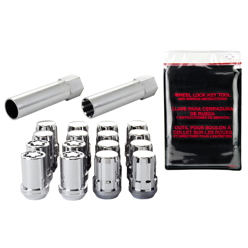 McGard SplineDrive Tuner 4 Lug Install Kit w/Locks & Tool (Cone) M12X1.5 / 13/16 Hex - Chrome - 65457