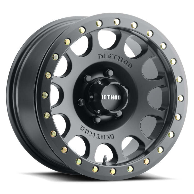 Method MR105 V3 Beadlock 17x9 -38mm Offset 8x6.5 130.81mm CB Matte Black Wheel w/ BH-H24125 - MR10579080538B
