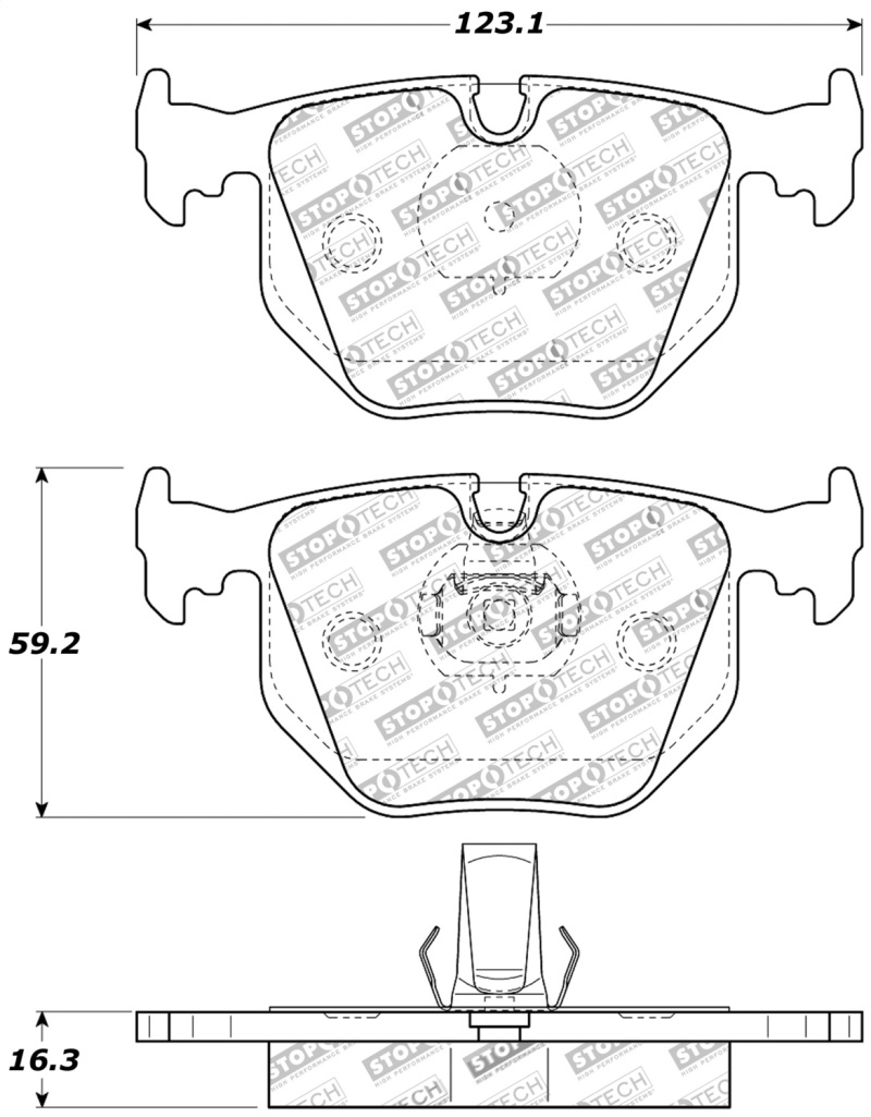 Centric Parts 309.06830 Rear Semi-Metallic Brake Pads