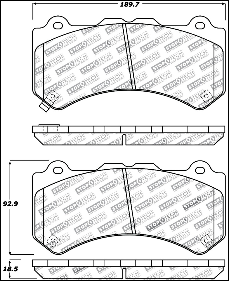 Centric Parts 309.13820 Front Semi-Metallic Brake Pads
