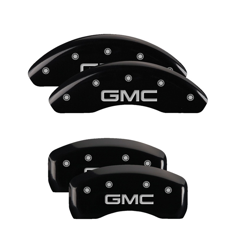 MGP 4 Caliper Covers Engraved Front & Rear Style 2/Chrysler Wing Black finish silver ch - 32016SCW2BK