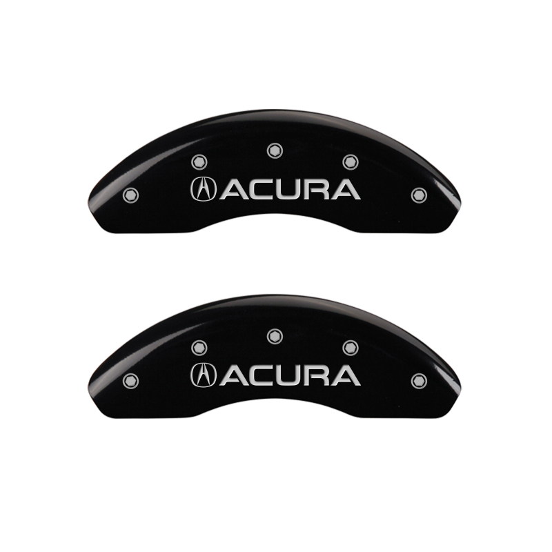 MGP 4 Caliper Covers Engraved Front Acura Engraved Rear NSX Black finish silver ch - 39008SNSXBK