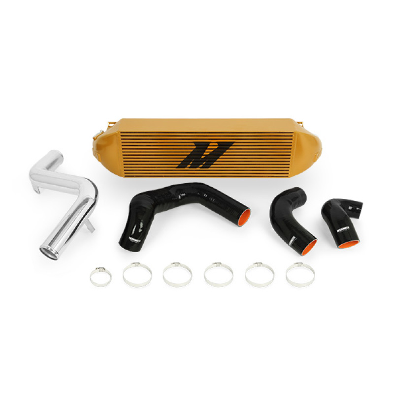 Mishimoto 2013+ Ford Focus ST Gold Intercooler w/ Polished Pipes - MMINT-FOST-13KPGD