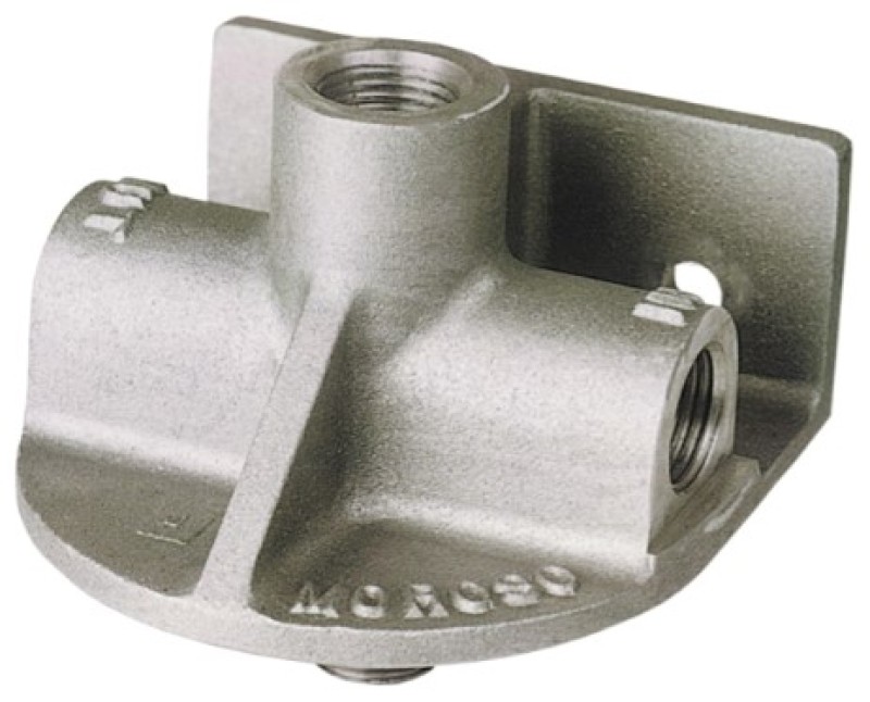 Moroso 23710 Oil Filter Mount; 1/2" NPT Female Ports; Alum