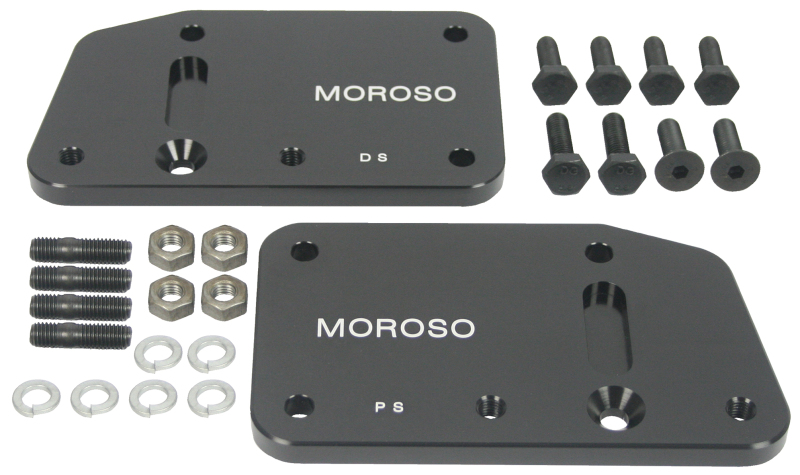Moroso 62555 Motor Mount Adapter Bolt-On Black 3-Bolt Pair