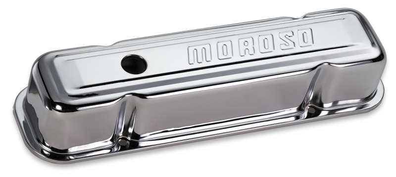 Moroso 68281 Stamped Steel Valve Covers For Pontiac V8 Chrome