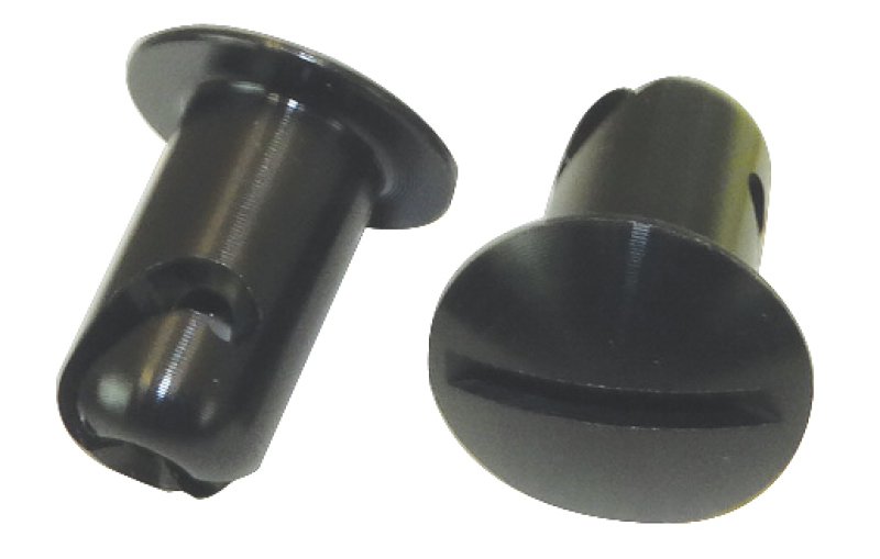 Moroso Quick Fastener - Oval Head - 7/16in x .550in - Aluminum - Black - 10 Pack - 71364