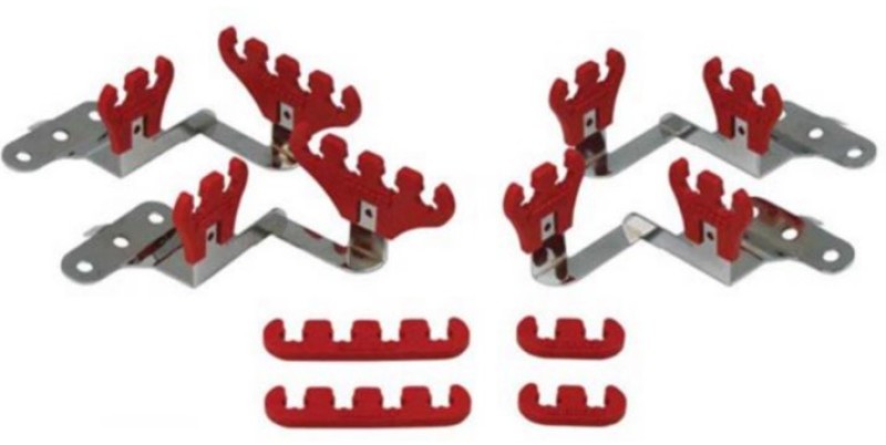 Moroso Chevrolet Small Block Ignition Wire Loom Kit - Centerbolt - 7-9mm - Red - 72141