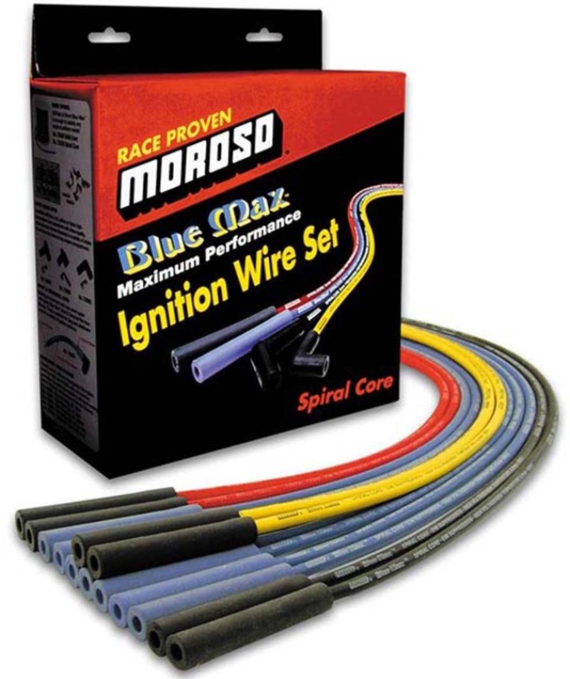 Moroso 73219 Spark Plug Wire Set; Blue Max; 8 mm; Red; For V8