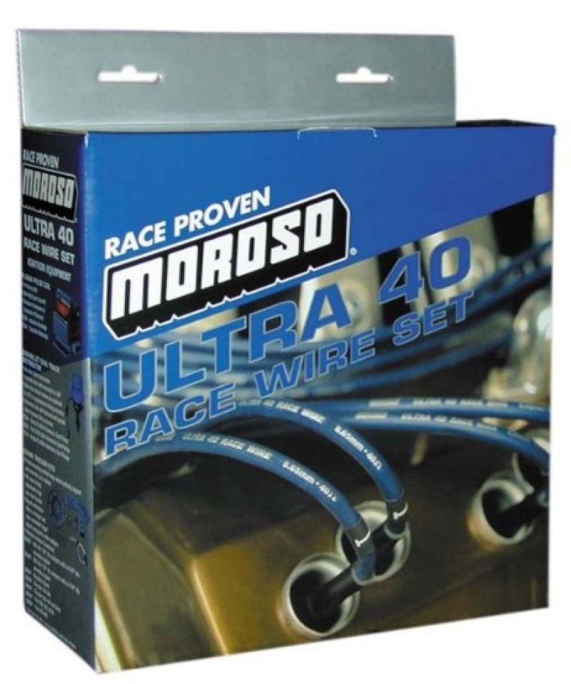 Moroso 73820 Ultra 40 Spark Plug Wire Set Spiral Core Black For BBC; 8.65 mm