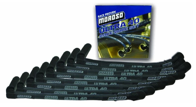 Moroso 73846 Ultra 40 Custom Fit Wire Set; Black Wire; Sleeved; For GM LS