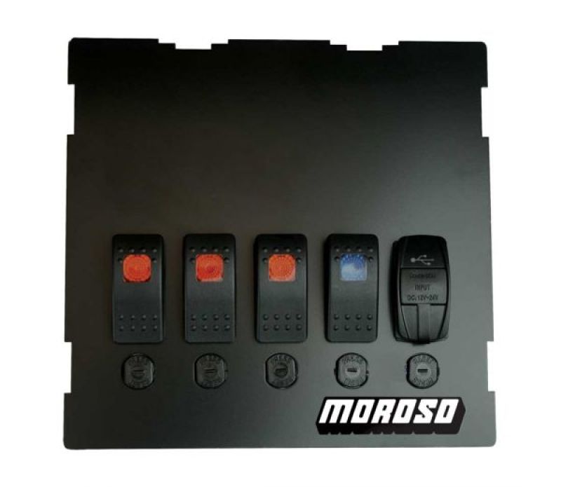 Moroso 99-04 Mazda Miata NB Radio/HVAC Pocket Block Off Plate With Switches - 74317