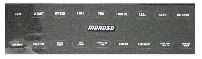 Moroso 97542 Electrical Switch Panel Label For Panel[74130/74131/74132/7413]