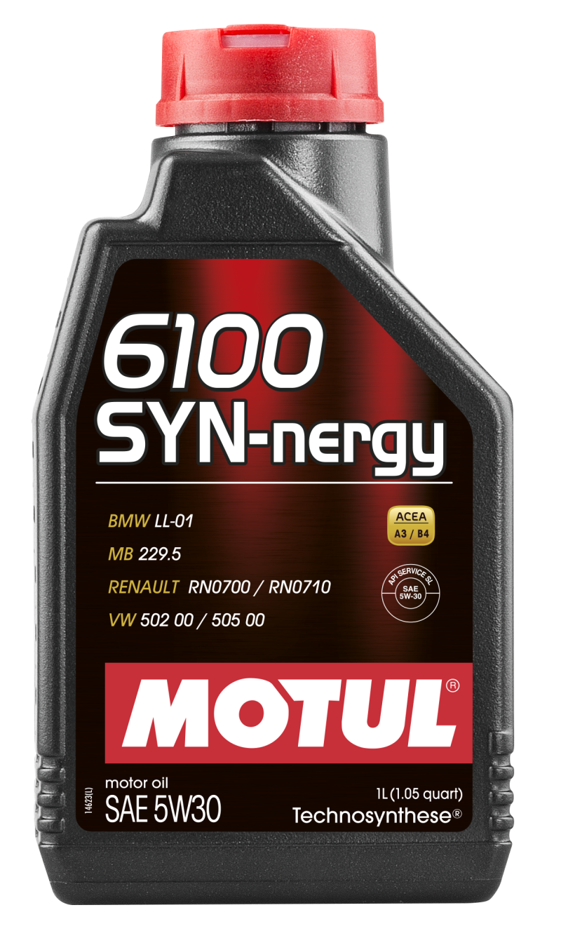 Motul 1L Technosynthese Engine Oil 6100 SYN-NERGY 5W30 - VW 502 00 505 00 - MB 229.5 - 107970