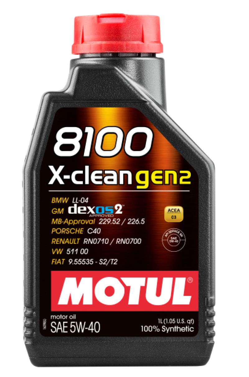 Motul 1L Synthetic Engine Oil 8100 X-CLEAN Gen 2 5W40 - 109761