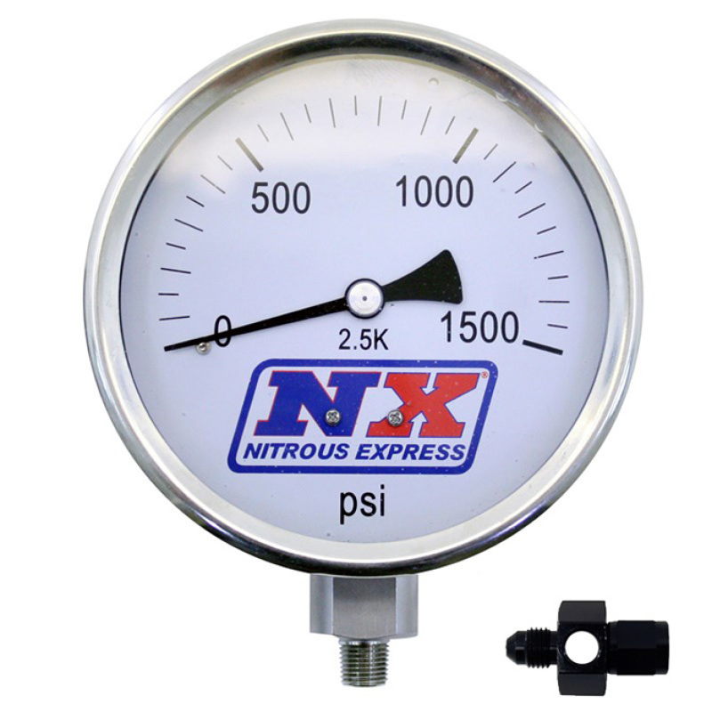 Nitrous Express Nitrous Pressure Gauge 4in-High Accuracy 6AN - 15542