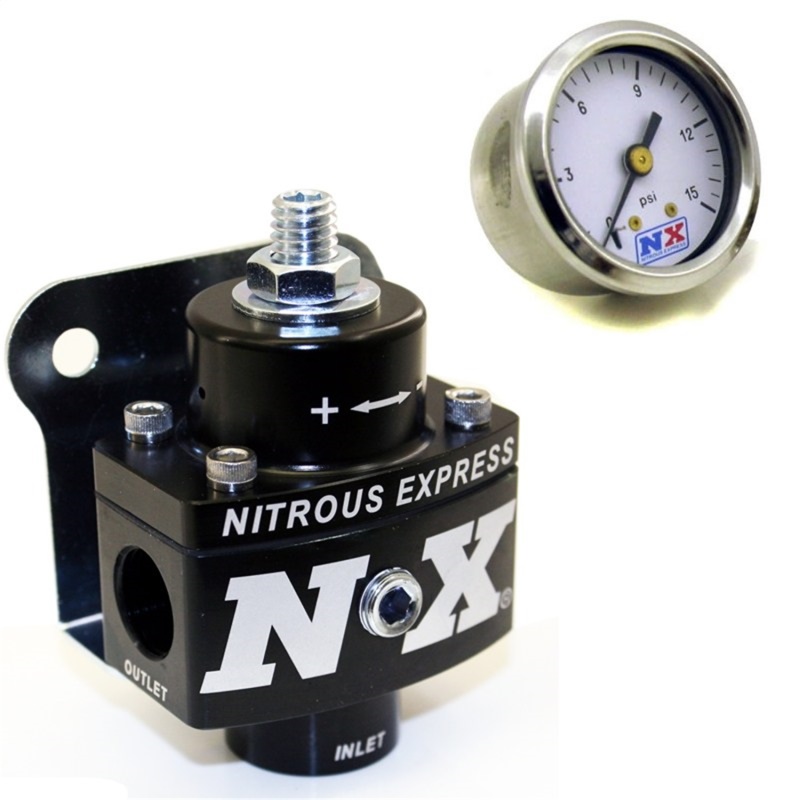 Nitrous Express 15952 Fuel Pressure Regulator Aluminum Satin 4 1/2-9 psi
