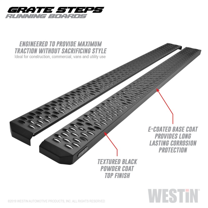 Westin 27-74755 Grate Steps Running Boards, Textured Black, 86"