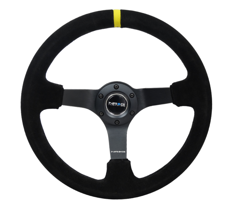 NRG RST-036MB-S-Y Reinforced Sport Steering Wheel 350mm 3" Deep 5mm Matte Black