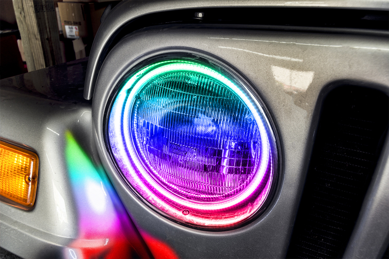 Oracle Jeep Wrangler TJ 97-06 LED Waterproof Halo Kit - ColorSHIFT w/ 2.0 Controller - 3947-333
