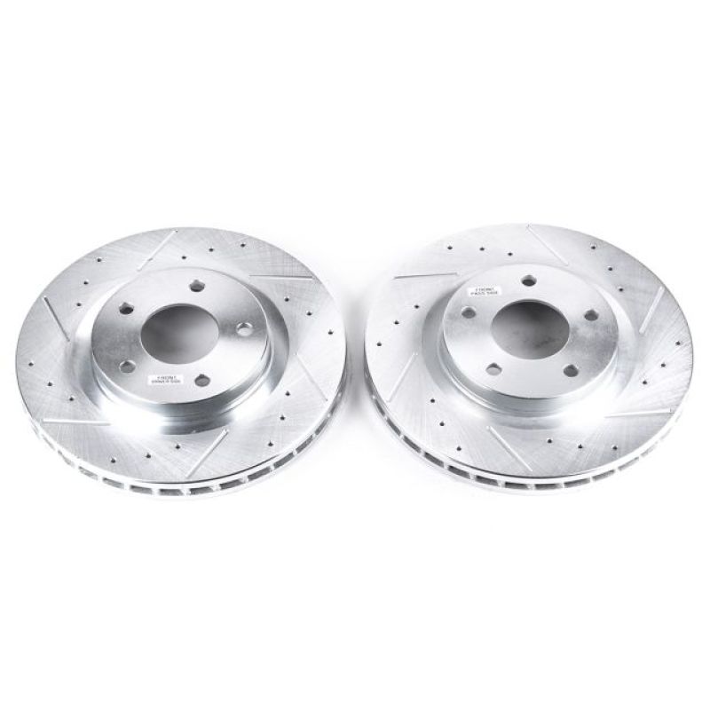 Power Stop AR8369XPR Evolution Drilled Slotted/Plated Brake Rotor Pair Front NEW