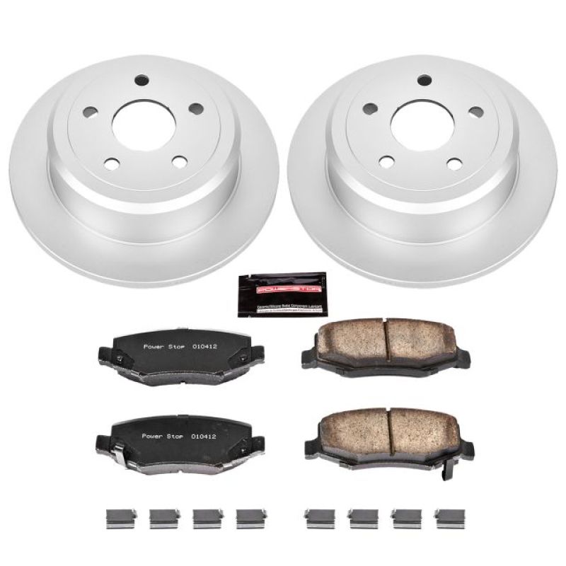Power Stop CRK3090 Genuine Geomet Coated Rotor and Ceramic Brake Pad Kit Rear