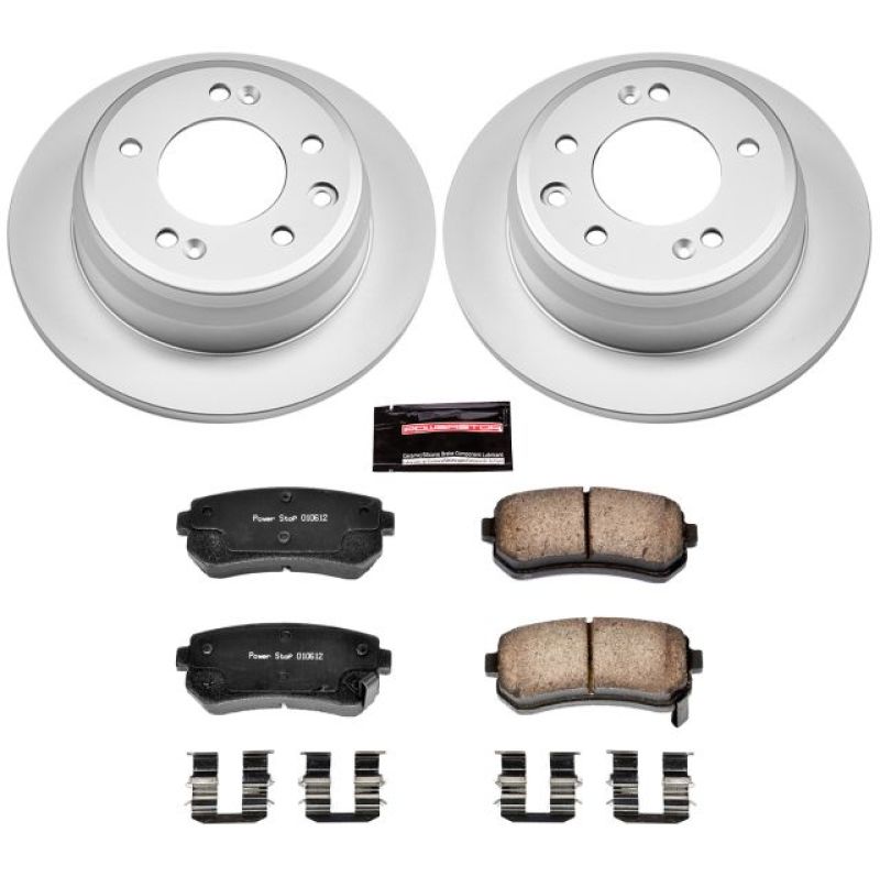 Power Stop 09-12 Hyundai Elantra Rear Z17 Evolution Geomet Coated Brake Kit - CRK6093