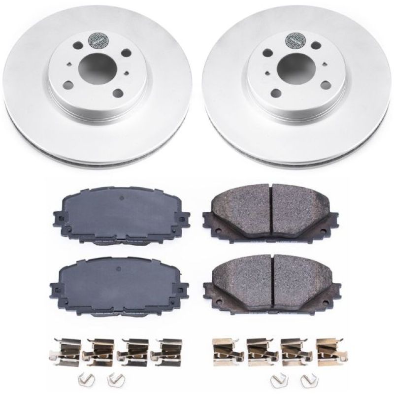 Power Stop CRK6104 Genuine Geomet Coated Rotor and Ceramic Brake Pad Kit Front