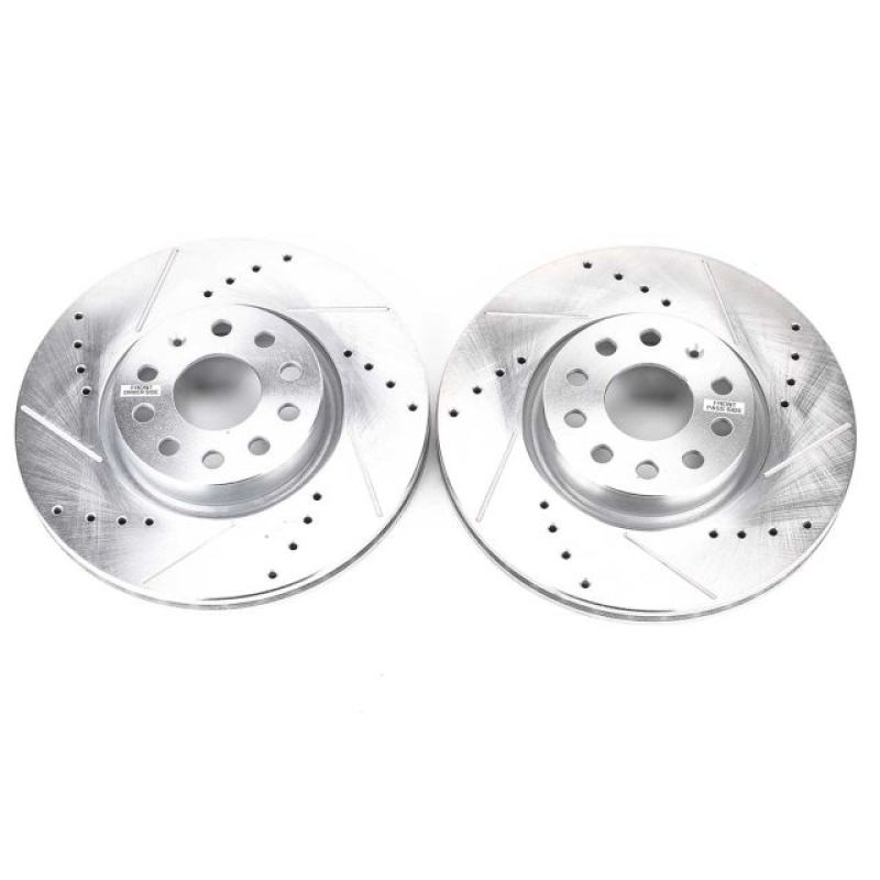 Power Stop EBR898XPR Evolution Drilled Slotted/Plated Brake Rotor Pair Front NEW
